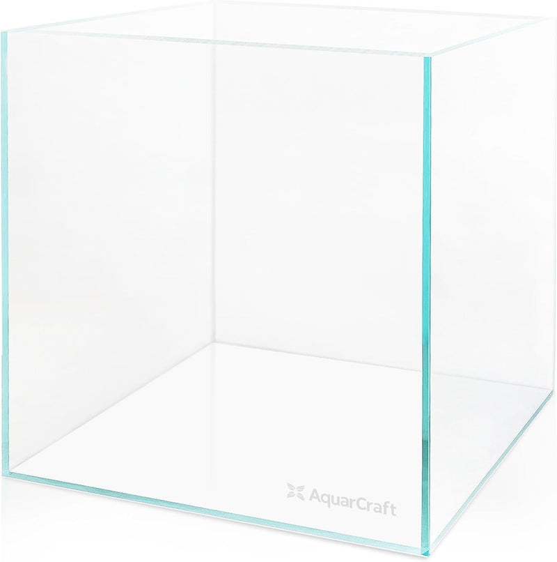 3.5 Gallon Rimless Aquarium, Ultra Clear Nano Betta Tank – Essentials for Fish - Cube / 31.4 Gallons