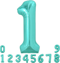 TONIFUL 40 Inch Red Number 3 Balloons Large Foil 3rd Birthday - Teal Blue / Number 1