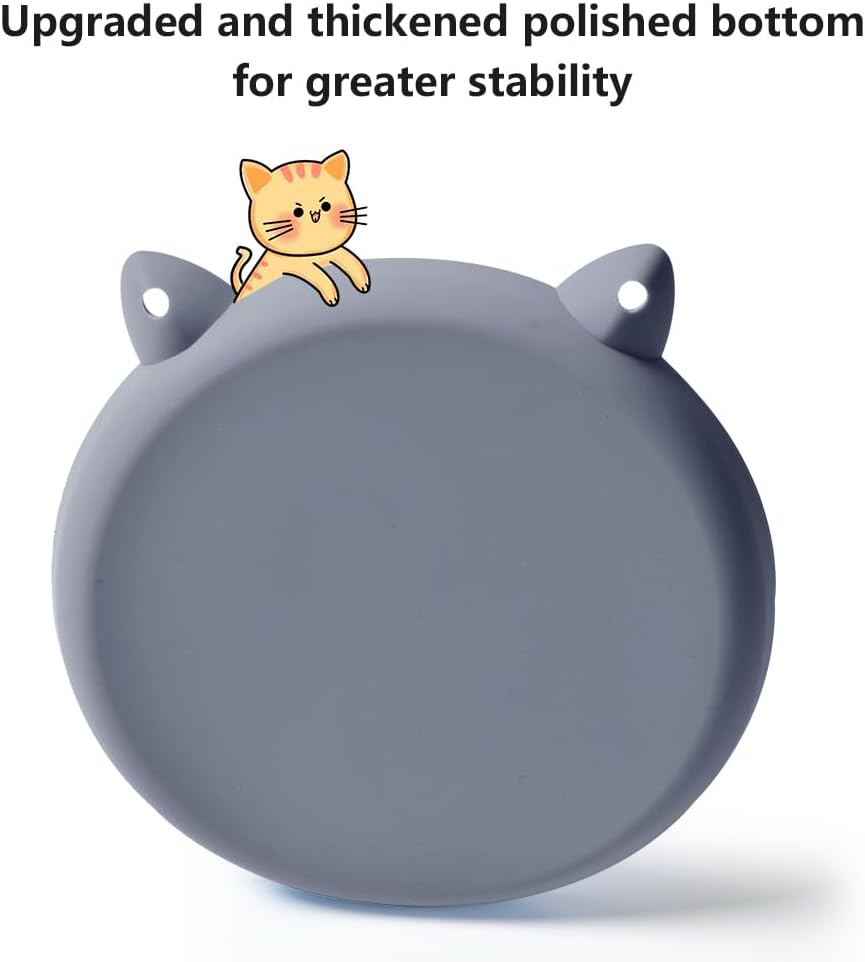 2Pcs Silicone Slow Feeder Cat Bowl, Puzzle Feeder - Grey / Pink - image 4