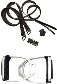 Leather English Riding Horse Saddle Starter Kit Brown Saddle Combo Pack Set of 7 pcs