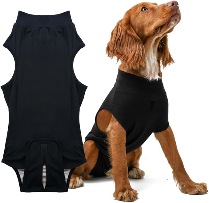 PupShield - Dog Surgery Recovery Suit Male Female - All Dog Sizes - Easy to Use Anti Licking Design Breathable Comfortable - Spay & Neuter Recovery Suit - Surgical Onesie - Cone Alternative