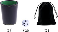 LoKii black and purple leather dice cups with felt lining and dot dice - view 7