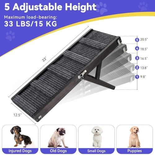 Pawaboo 2026 Upgraded Small Dog Ramp for Couch Foldable - C-black / 80×30cm-for couch - image 2