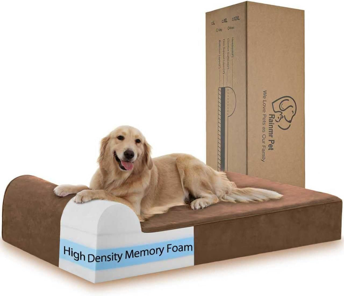Orthopedic Dog Beds for Large Dogs - 60.0"L x 48.0"W x 7.0"TH / Premium Version-Chocolate