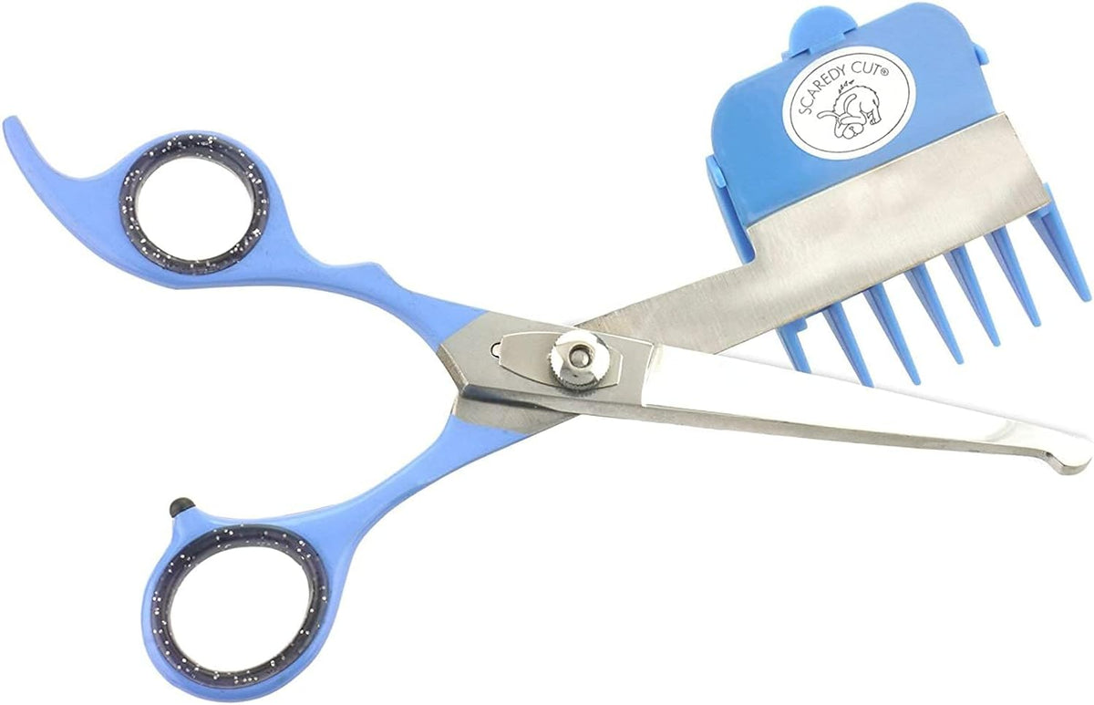 Silent pet grooming kit with scissors, seven clipper combs, finger inserts and storage bag - view 2