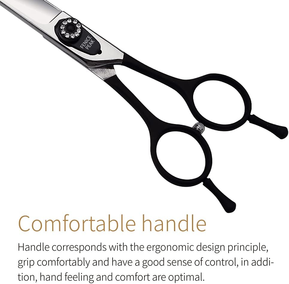 7.0'' Professional Dog Grooming Scissors Set with Black Non-Slip - Curved Shear / 8.0'' - image 4