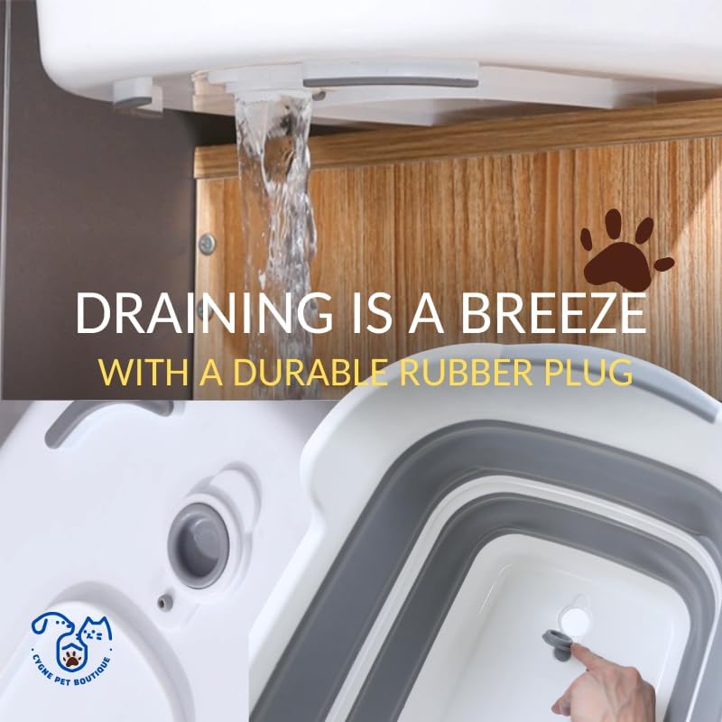 CYGNE Dog Bath Tub with Water Drain Plug - image 3
