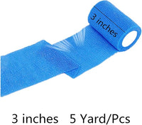 6 Pack 3" x 5 Yards Self Adhesive Bandage Wrap Breathable Cohesive Vet Wrap for Pets, Elastic Self-Adherent Tape for Sports, Wrist, Ankle (Mixed Colors)