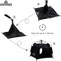 Outdoor Waterproof Pet Automatic Camping Tent, Pop up Cave Bed for Indoor Cats and Small Dogs, Portable Cat House Dog House, Black.