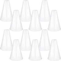 Woanger white plastic cheer megaphones, 12 pack - view 2