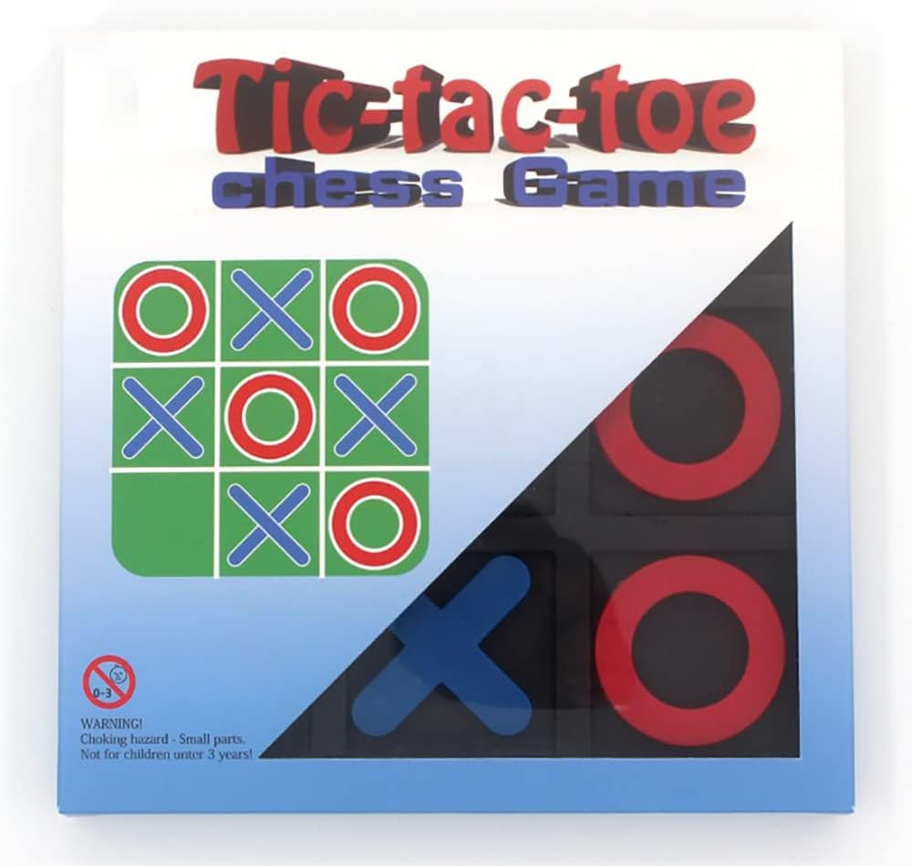 Tic Tac Toe Board Game, Classical Family Board Game – Fun for Kids & Family - Blue/Red - image 4