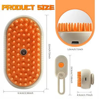 3-in-1 Steam Pet Brush for Cats & Dogs – Self-Cleaning Grooming Comb with Spray Mist, Massage & Shedding, Rechargeable USB, Anti-Static, Foldable Handle – White (WHITE)
