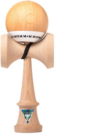 KROM kendama POP in black, beech wood skill toy with extra string and stickers