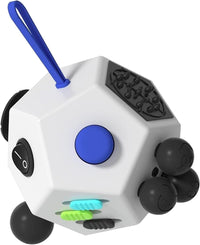 Fidget Dodecagon-12 Sided Fidget Toy Cube for Kids - A2 White