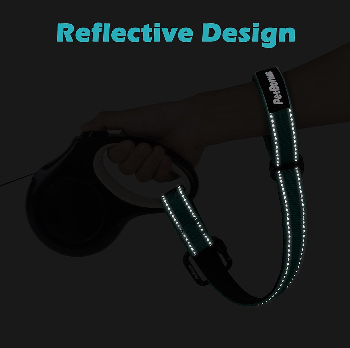PetBonus Dog Leash Wrist Strap with Lockable Clip for Dog Retractable - Turquoise / 1 Pack - image 4