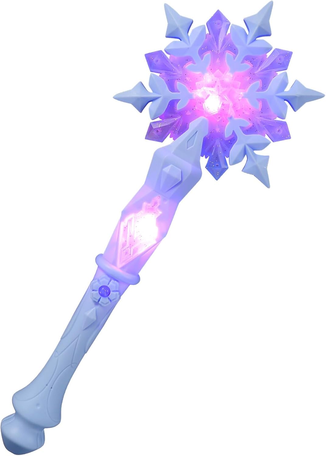 Joinpaya light up snowflake wand in pink with glowing snowflake tip