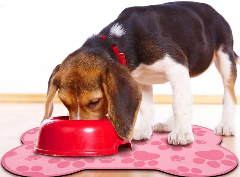 Dog Food Mats for Floors Waterproof - Dark Pink / 19"L x 12"W - image 3