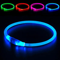 Led Dog Collar, BSEEN USB Rechargeable Flash Light up Dog Collar – Essentials for Dogs - Blue