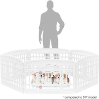 IRIS USA 4-Panel Dog Playpen, Pet Enclosure - 6 Panel - 24" H / White - image 2
