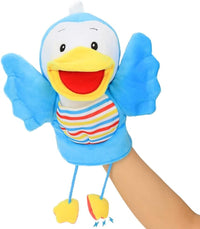 Hopearl white plush unicorn hand puppet with open movable mouth, 12 inches - view 3