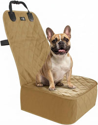 Dog Car Seat Cover, Waterproof Front Seat Protector for SUV Truck Sedan, Pet Safety Travel Comfort - Beige