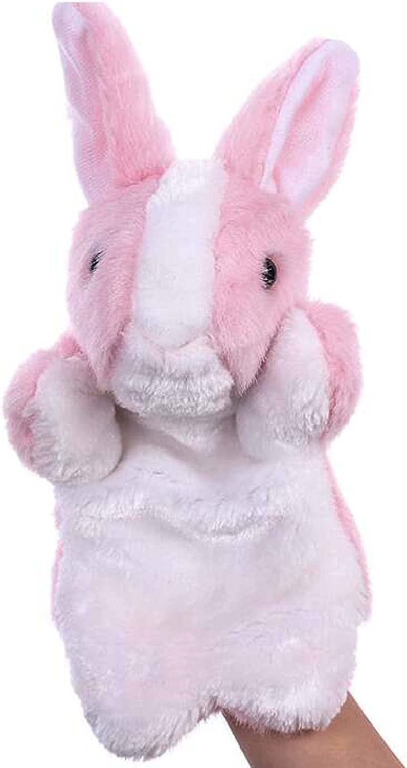 ZUXUCUVU 10 inch brown plush bunny rabbit hand puppet