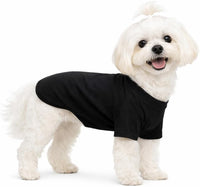 Lovelonglong Pet Clothing Dog Costumes Basic Blank T-Shirt Tee Shirts - M (-9lbs) / Black