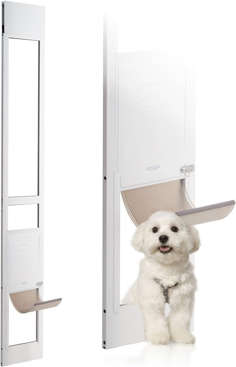 VEVOR Dog Door for Sliding Glass Door Medium Doggy Door for Sliding - 81" Sliding Door / Medium / White