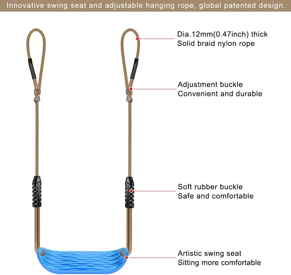 SELEWARE Heavy Duty Swing Seat Replacement, Kids & Adults - Blue, 1 Pack - image 3