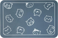 YCT Cat Food Mat for Pet Dog Feeting Mats - Blue & Multiple cat heads Logo / 24"L x 16.9"W