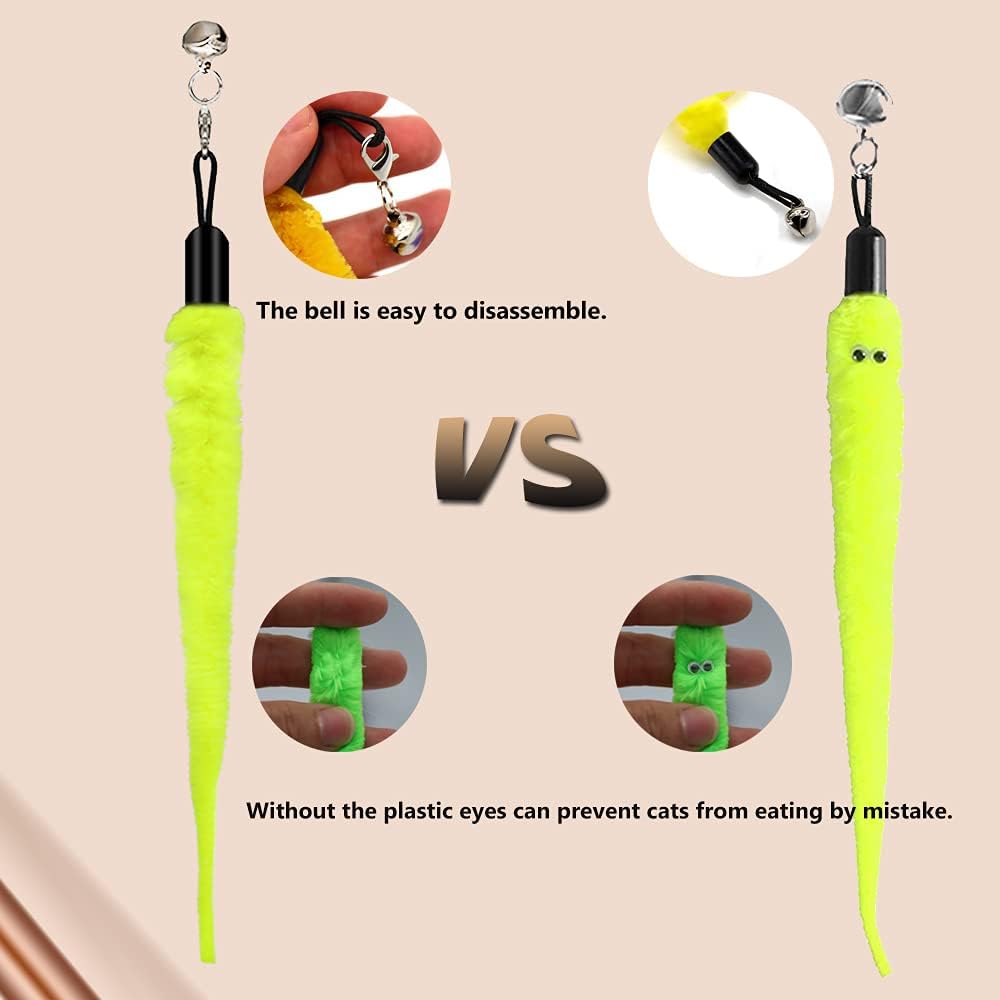 LASOCUHOO Cat Worm Toys, Interactive Cat Wand Replacement - image 3