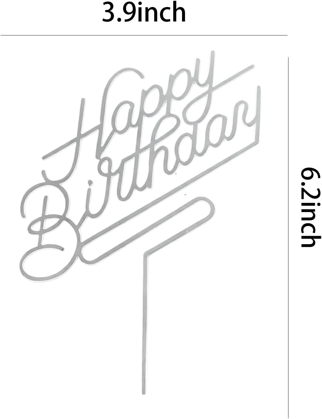 Black acrylic Happy Birthday cake topper on a frosted birthday cake - view 14