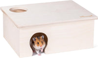 Niteangel Birch Chamber-Maze Hamster Hideout - Rectangular 3-Chamber Hideout-Large