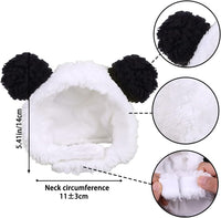 JOICEE Cute Cat Costume Warm Bear Hat Adjustable Small Pet Headwear - Black&White - image 3