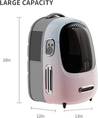PETKIT Cat Backpack Carrier with Inbuilt Fan & Light, Airline-Approved Pet Backpack Bubble for Kitty Small Dog, Detachable Dog Backpack with Padded Strap for Travel, Hiking, Walking & Outdoor