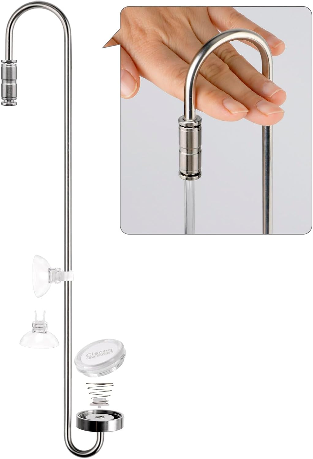 Aquarium Stainless Steel CO2 Atomizer for Rimless Tanks - Widen hook length 40cm