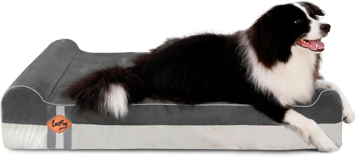 Laifug Orthopedic Memory Foam Extra Large Dog Bed Pillow Durable - 50.0"L x 36.0"W x 10.0"Th / Grey