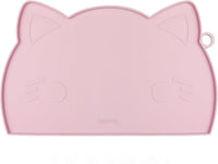 Coomazy Cat Food & Water Mat Thicker Non-Slip Silicone Mat - Pink / 17.7''L x 10''W