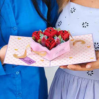 Box of Roses Pop Up Card - 5" x 7"