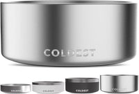 Coldest Dog Bowl - Anti Rust Metal, Non Slip, 3 Layers Insulated Stainless Steel Dog Bowls - Spill Proof & Heavy Duty - Water Bowl for Dogs, Cats, Dish Washer Safe (100 oz,Polished Stainless Steel)