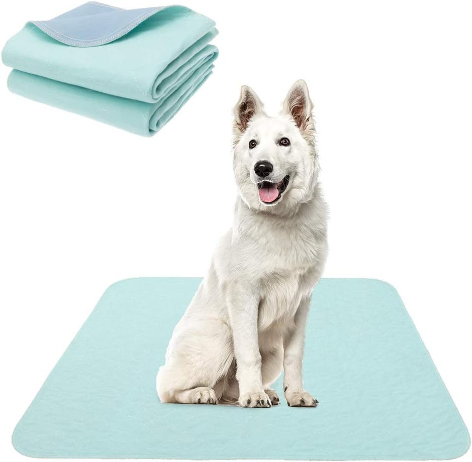 Washable Pee Pads for Dogs, Nonslip and Leak-Proof Dog Pee Pads - Turquoise / 36" x 41" (2 Pack)