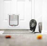 Large Cat Door, 4 Way Locking Cat Flap Door for Interior Exterior Doors, Weatherproof Pet Door - M - Inner Size: 5.9" x 6.3" ( W x H) - image 3