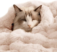 SOMAHE Soft Faux Fur Cat Blanket, Washable - 22"L x 18"W Inches / Milky White