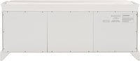 Storage Bench with 2 Drawers and 2 Cabinets, Pine Wood Shoe Bench with Removable Cushion for Living Room, Entryway 42.5" L x 15.9" W x 17.5" H (White)