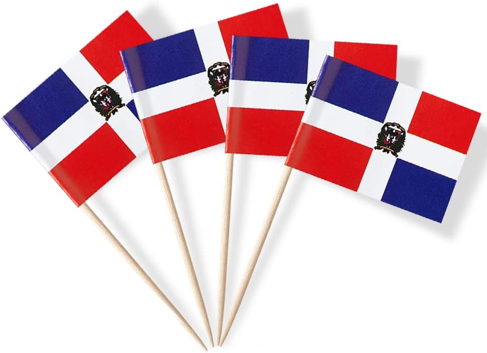 mflagperft 100-pack American flag toothpicks with double-sided paper USA flags on wooden picks - view 2