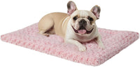 Exsnugy Washable Dog Bed Mat Medium Size Fluffy Pet Crate Pad 36x23 – Essentials for Dogs - Pink / 36.00" x 23.00" x 1.50"