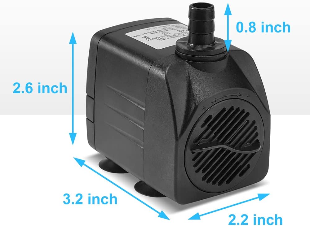 DaToo 50GPH 3W Small Submersible Water Pump Mini Fountain Pump Ultra - 25W 400GPH (With 5ft Free Tubing) - image 2