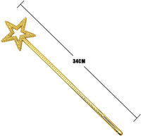 AKOAK Star Wand,13 Inches Gold Fairy Princess Angel Wand – Fun for Kids & Family - image 2