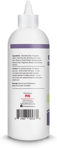 Ear Cleansing Solution with Aloe Vera for Dogs & Cats, Anti-Irritant Formula with Neutral pH and Aloe Vera, Deodorize & Gently Clean - 8 fl oz