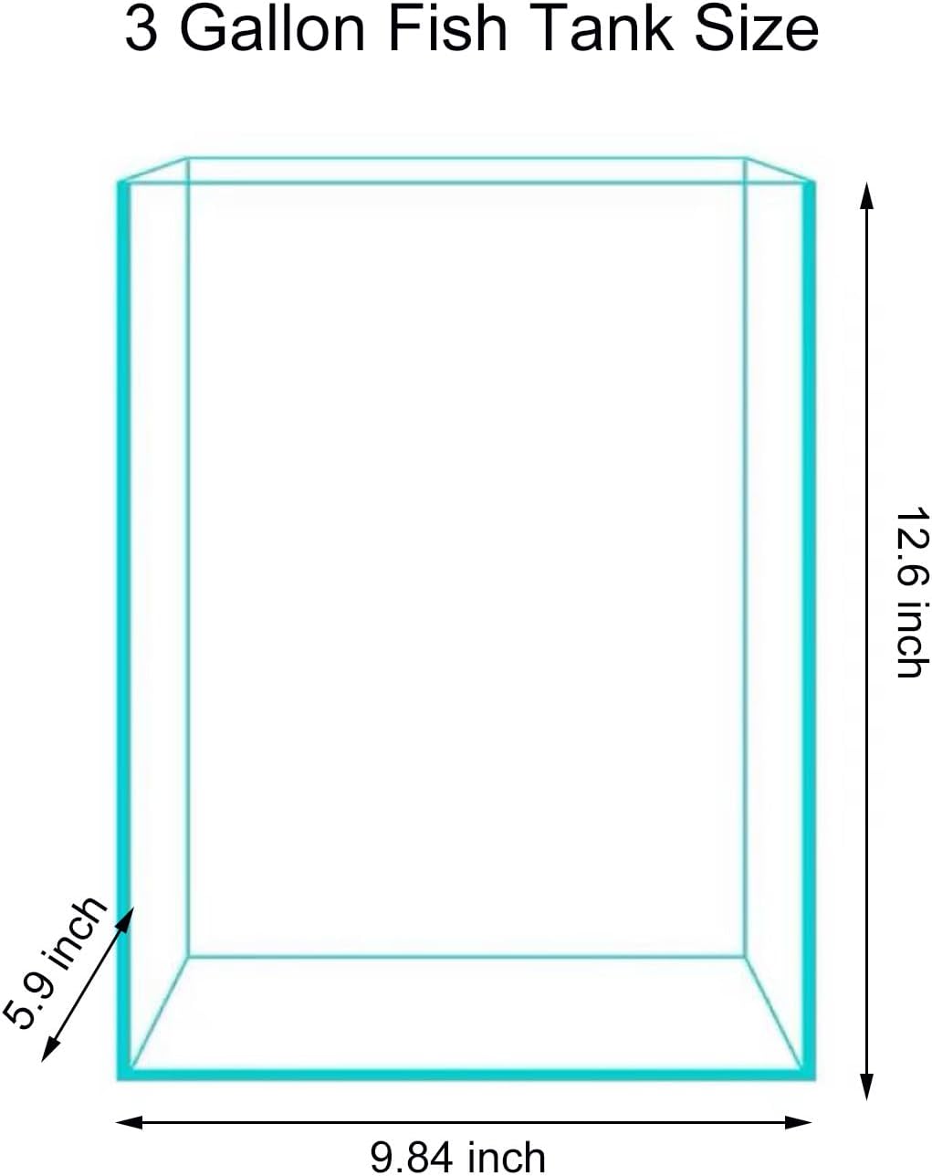 Vimvins 2 Gallon Glass Fish Tank - 3 Gallon - image 2